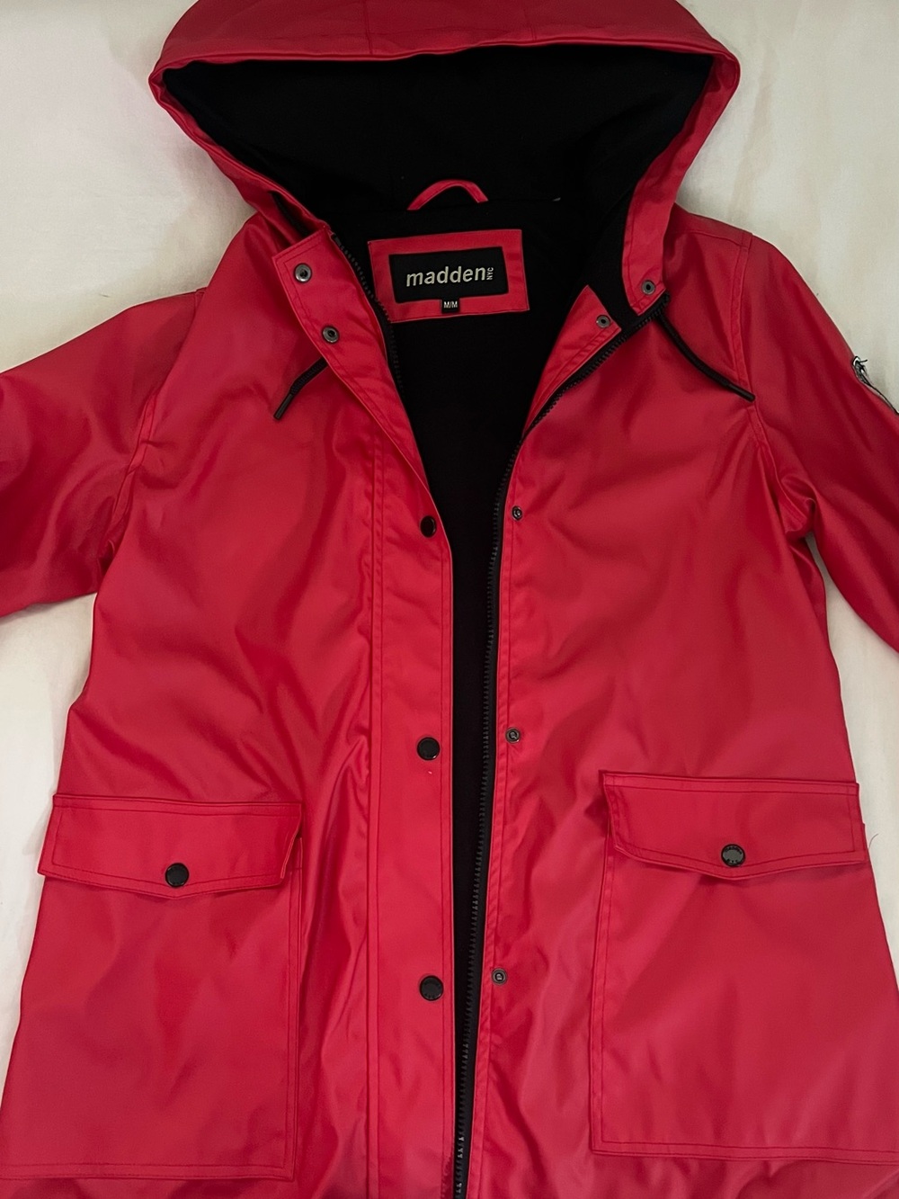 Madden Red Hooded Rain Jacket